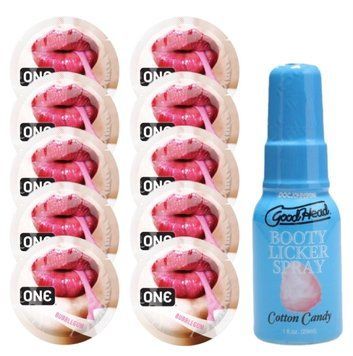 Комплект ONE Bubblegum 10 шт + Doc Johnson GoodHead Booty Licker Spray Cotton Candy (29 мл) SOS13897 фото