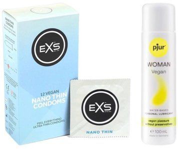 Набір EXS NANO Thin (12 шт) + pjur Woman Vegan 100 мл SOS13505 фото