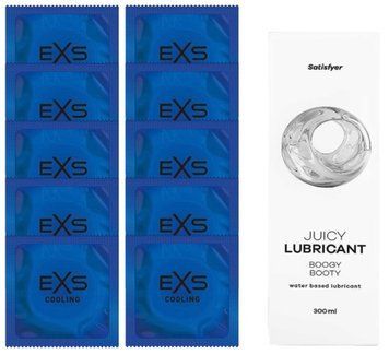 Набір: EXS Cooling 10 шт. + Лубрикант Satisfyer Boogy Booty 300 мл SOS11141 фото