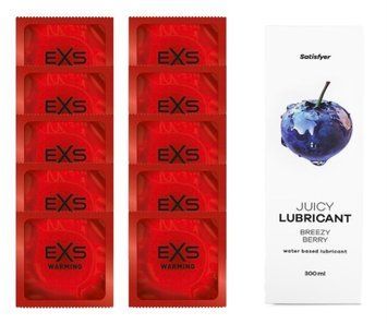 Комплект: EXS Warming 10 шт. + Лубрикант Satisfyer Breezy Berry 300 мл SOS11396 фото