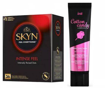 Набор : Skyn Intense feel 36 шт и Лубрикант Intt Cotton Candy (100 мл) SOS68 фото