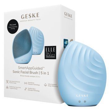 Электронная ультразвуковая щетка для лица GESKE Sonic Facial Brush 5в1 aquamarine HB0072 фото