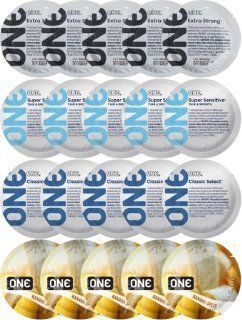 Набір з 20 шт ONE Extra strong + 𝐎𝐍𝐄 𝐒𝐮𝐩𝐞𝐫 𝐒𝐞𝐧𝐬𝐢𝐭𝐢𝐯𝐞 + ONE Classic Select + ONE Banana Split SOS8188 фото