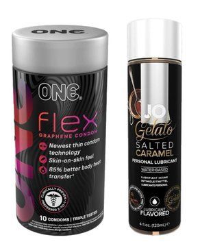 ONE Flex 10шт. + Лубрикант на водяній основі System JO GELATO SALTED CARAMEL SOS6369 фото