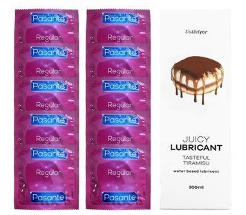 Комплект Pasante Regular 10 шт. + Лубрикант Satisfyer Juicy Lubricant Tasteful Tiramisu (300 мл) SOS12129 фото