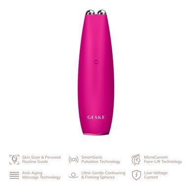 Микротоковая ручка для подтяжки лица GESKE MicroCurrent Face-Lift Pen 6в1 magenta HB0120 фото