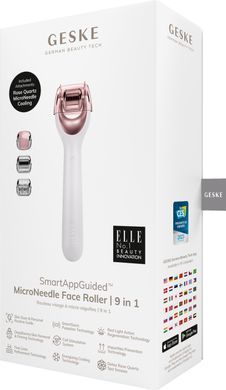 Електронний ролер для обличчя з мікроголками GESKE MicroNeedle Face Roller 9в1 starlight HB0187 фото