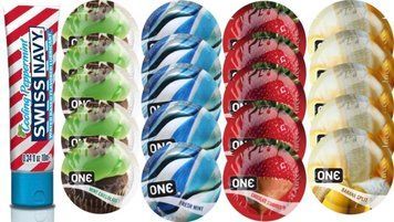 Набір з Swiss Navy Cooling Peppermint 10 мл + ONE Mint Chocolate + ONE Mint + ONE Chocolate Strawberry + ONE Banana SOS8664 фото