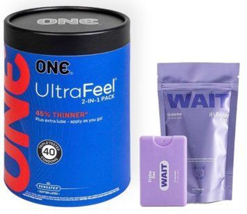 Набір з ONE UltraFeel 2-in-1 Pack 40 шт + Пролонгатор WAIT, 10 мл Friday Bae SOS9085 фото
