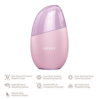 Массажер для лица GESKE Cool&Warm Eye and Face Massager 7в1 pink HB0291 фото