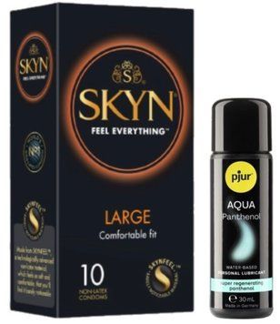 Набір Skyn Large 10 шт + pjur Aqua Panthenol 30 мл SOS13358 фото