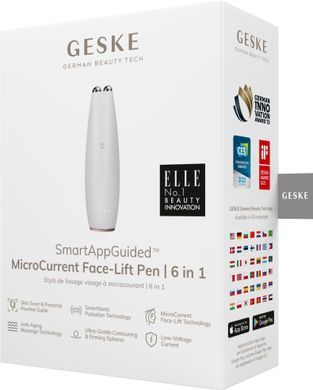 Мікрострумова ручка для підтяжки обличчя GESKE MicroCurrent Face-Lift Pen 6в1 starlight HB0121 фото