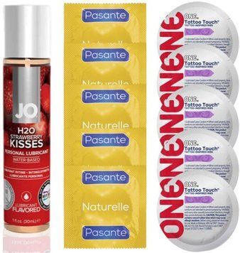 набор 10 шт Pasante + ONE + System JO H2O Strawberry Kiss (30 мл) SOS4705 фото