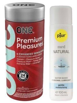 Набор ONE Premium Pleasures 24 шт. + Лубрикант pjur MED Natural glide 100 мл SOS13014 фото