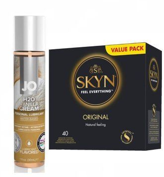 SKYN ORIGINAL 40 шт и Лубрикант System JO H2O &mdash; VANILLA CREAM 30 мл SOS191 фото