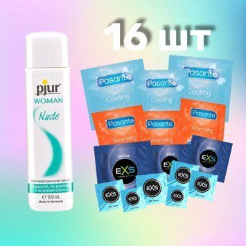 Комплект 16 шт EXS, Pasante + Лубрикант pjur Woman Nude 100 мл SOS4319 фото