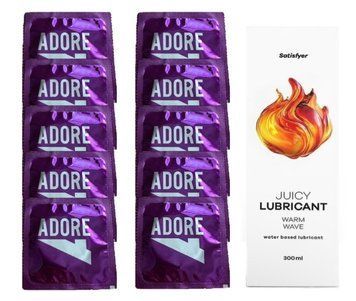 Набор: Pasante Adore 10 шт. + Лубрикант Satisfyer Warm Wave (300 мл) SOS12086 фото