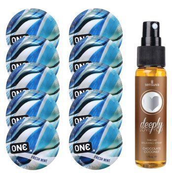 Комплект ONE Fresh Mint 10 шт + Sensuva Deeply Love You &ndash; Chocolate Coconut, 29 мл SOS13807 фото