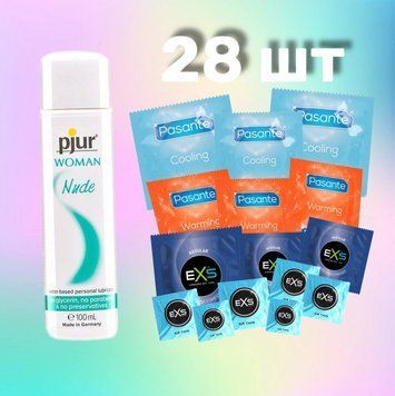 Комплект 28 шт EXS, Pasante + Лубрикант pjur Woman Nude 100 мл SOS4320 фото