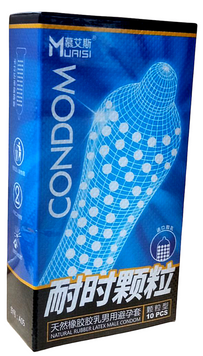 Ультратонкие презервативы Muaisi Condom Blue с точечным рельефом (10 шт) MI26 фото