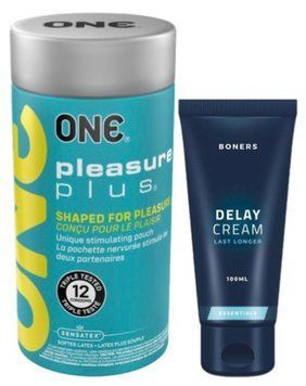 Набор из ONE Pleasure Plus 12 шт + Пролонгатор Boners Delay Cream 100 мл SOS9535 фото