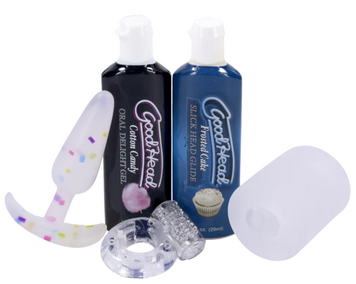 Подарунковий набір Doc Johnson GoodHead Party Pack (5 предметів) &mdash; повний святковий комплект із мастурбатором, віброкільцем та анальною пробкою SO6064 фото