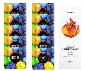 Комплект: EXS BUBBLEGUM 10 шт. + Лубрикант Satisfyer Warm Wave 300 мл SOS11456 фото