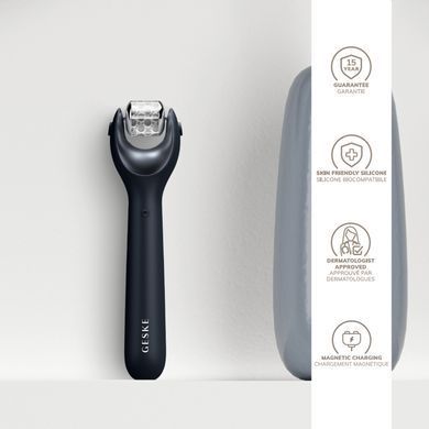 Электронный роллер для лица с микроиглами GESKE MicroNeedle Face Roller 9в1 black HB0190 фото
