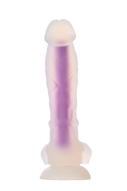 Фалоімітатор Dream Toys, що світиться RADIANT SOFT SILICONE GLOW IN THE DARK DILDO MEDIUM PURPLE DT22047 фото