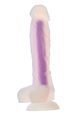 Светящийся фаллоимитатор Dream Toys RADIANT SOFT SILICONE GLOW IN THE DARK DILDO MEDIUM PURPLE DT22047 фото