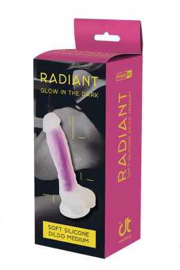 Светящийся фаллоимитатор Dream Toys RADIANT SOFT SILICONE GLOW IN THE DARK DILDO MEDIUM PURPLE DT22047 фото