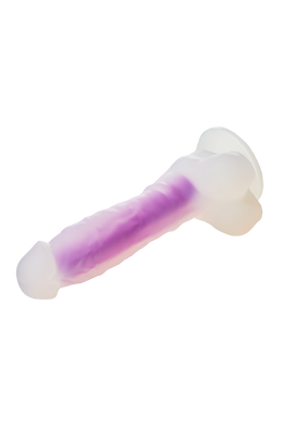 Фалоімітатор Dream Toys, що світиться RADIANT SOFT SILICONE GLOW IN THE DARK DILDO MEDIUM PURPLE DT22047 фото