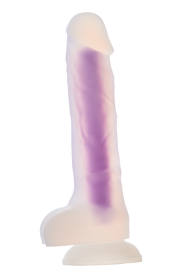 Фалоімітатор Dream Toys, що світиться RADIANT SOFT SILICONE GLOW IN THE DARK DILDO MEDIUM PURPLE DT22047 фото